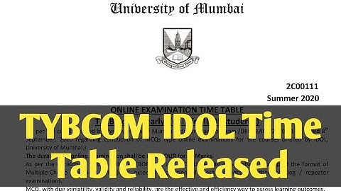 TYBCOM IDOL TIME TABLE RELEASED | IDOL MCQ EXAMINATION | ASHISH SIR