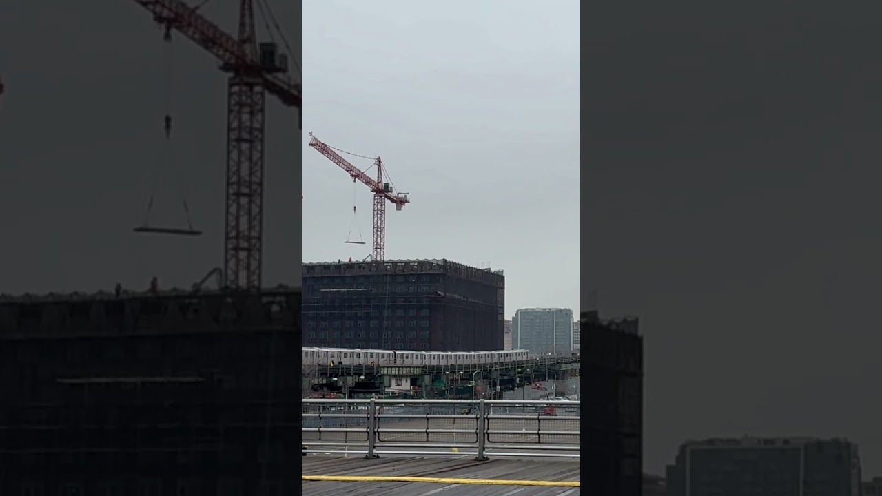 Trains and cranes in Queens NY