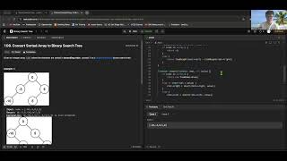 Day 24: 108. Convert Sorted Array to Binary Search Tree. two hours lock in sesh today pretty nice