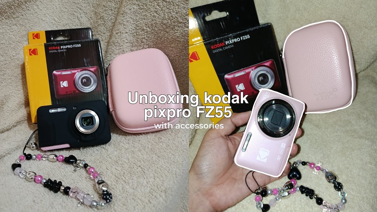 unboxing kodak pixpro FZ55 pink  📷 with accessories. 🌷