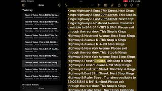 B82 Bus Announcements to Spring Creek Towers-Seaview Avenue. (Vianova NSS) Part 1.
