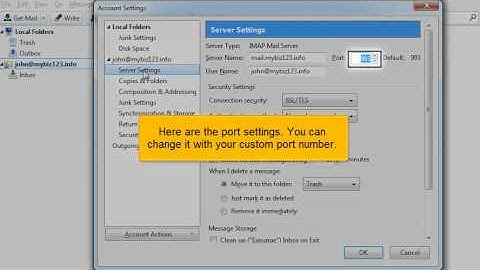 Configuring custom ports in ThunderBird | FastDot Cloud Hosting