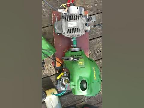 How to make a grass cutter engine and alternator generator. - YouTube