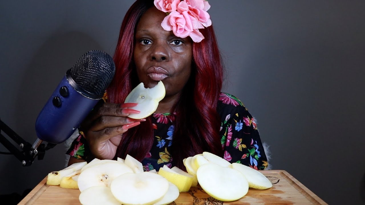 Trying Golden Pears ASMR Eating Sounds
