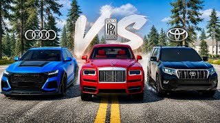 AUDI Q8 vs Rolls-Royce Cullinan vs Toyota Prado - Ultimate Battle | Power & Brake Test