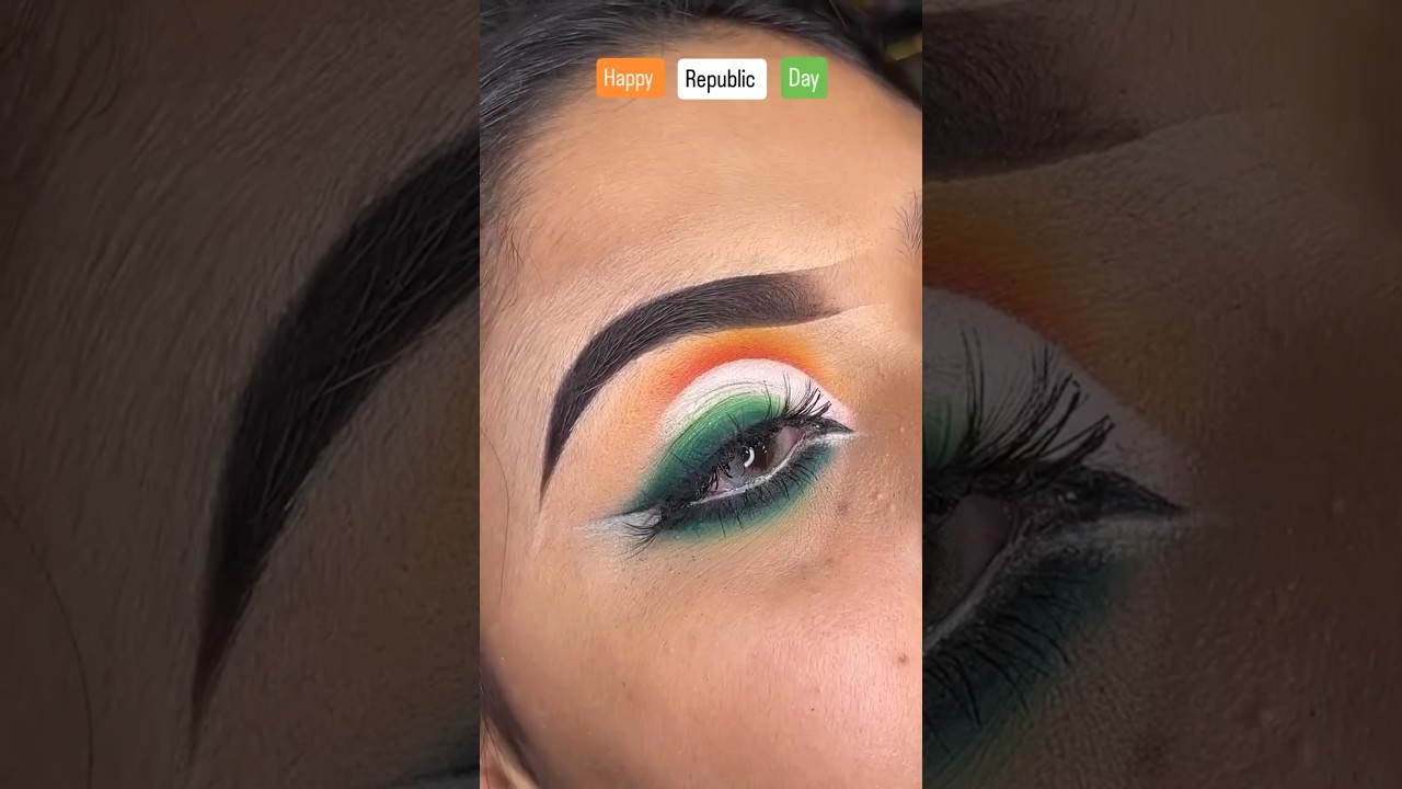 Republic day eyemakeup tutorial👁️🇮🇳
