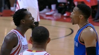 Beverley steals pass from Westbrook, heated trash talk ensues