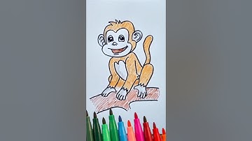 EASY TO DRAW CUTE MONKEY #drawing #draw #cute #art #painting #sketch #shorts #viralshortsvideo