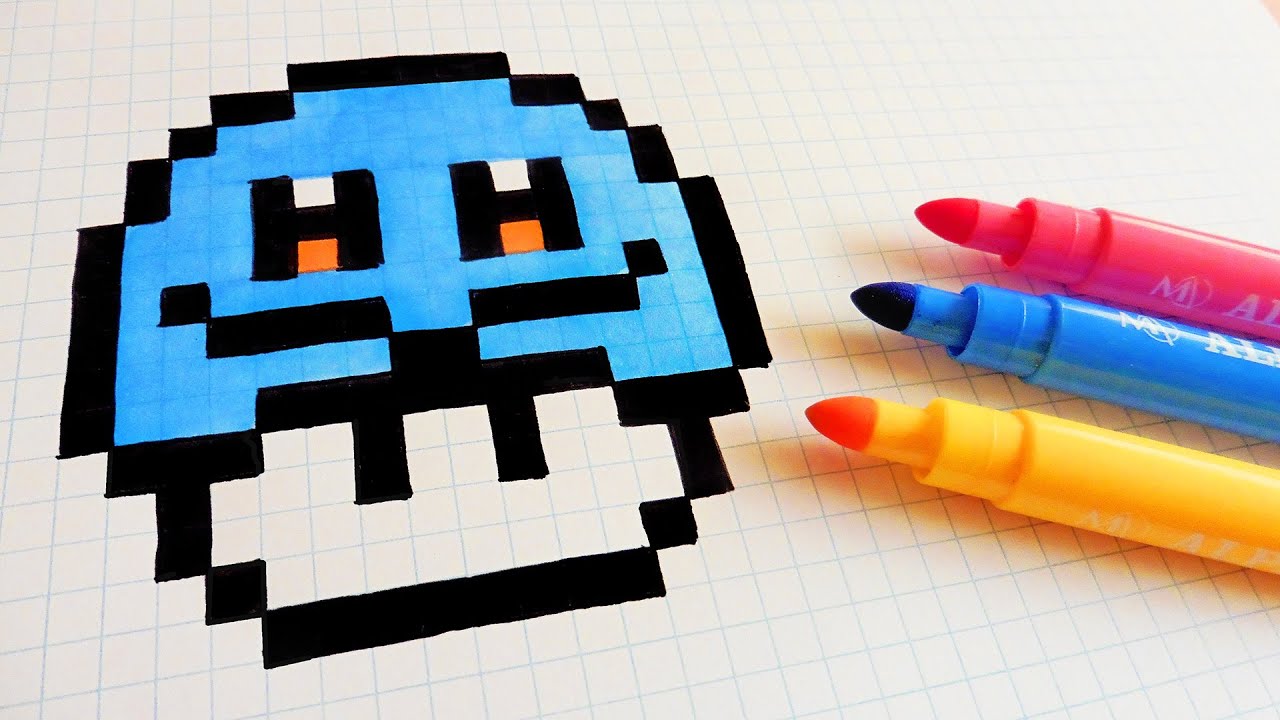 Handmade Pixel Art - How To Draw Squirtle Mushroom #pixelart - YouTube