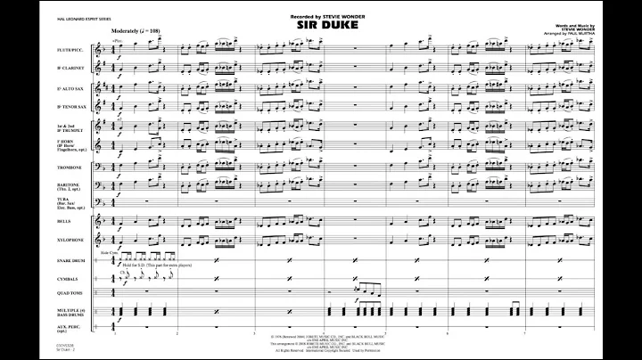 Sir Duke by Stevie Wonder/arranged by Paul Murtha