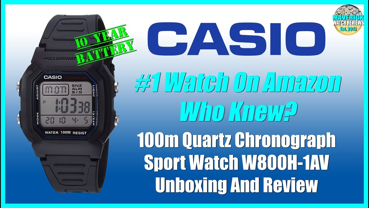 1 Watch On Amazon Who Knew Casio 100m Quartz Sport Watch W800h 1av Unbox Review Youtube