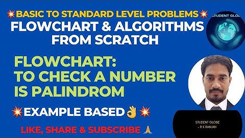 Lec-X: Check a number is palindrome or not | Flowchart for palindrome | What is palindrome