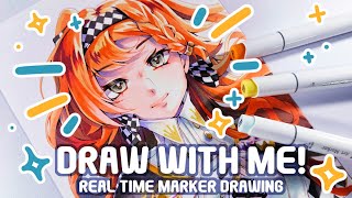 Draw With Me! Real Time Alcohol Marker Session| Full Process