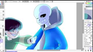 SpeedPaint #1 - Chara vs Sans (Undertale. Genocide)