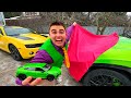 Wizard Mr Joe with Robe Conjured Lamborghini Urus VS Toy Cars for kids
