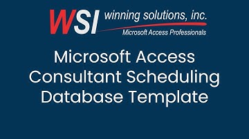 Microsoft Access Consultant Scheduling Database Template