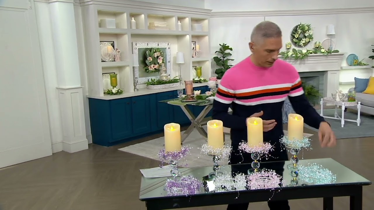 Set of 2 Cascading Pearl Candle Rings by Valerie on QVC YouTube