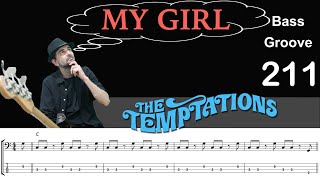 MY GIRL (Temptations) How to Play Bass Groove Cover with Score & Tab Lesson