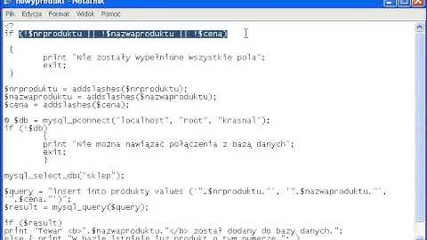 Kurs php i mysql lekcja 28  Dodawania produkt w do bazy danych