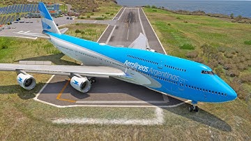 Insane Pilot Skills! Aerolíneas Argentinas Boeing 747 Takes Off from the World’s Shortest Runway