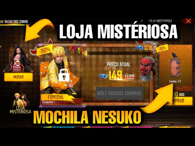 Como Pegar as Skins Nezuko Kamado e Zenitsu Agatsuma no Free Fire