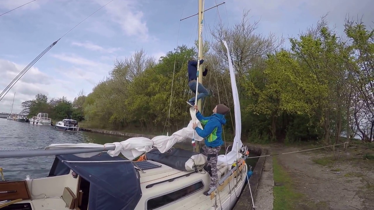 Sailing Netherlands Retrieving Jib Halyard from top of Mast YouTube