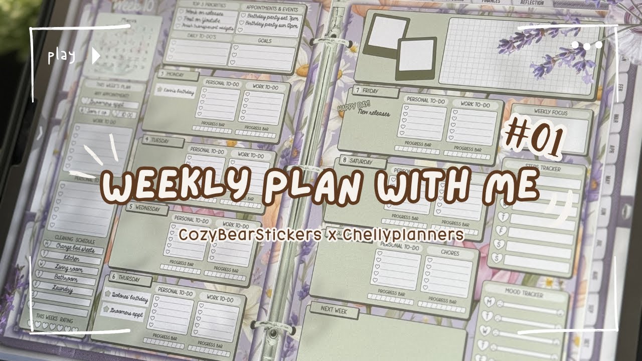 Weekly Plan with me on my iPad | Blooming Life Planner | Cozy Bear Stickers