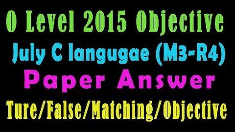 O Level Doeacc/Nielit C Language  Paper 2015 July Solve Question M3-R4 Objective Type