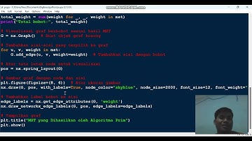 "Membangun Minimum Spanning Tree (MST) dengan Algoritma Prim dan Baurůvka di Python.
