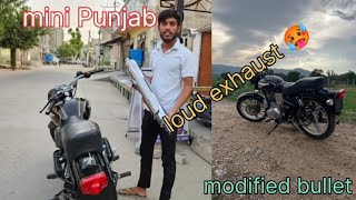 bullat 350 exhaust change 😲mini Punjab 🥵itna loud 😳 #viral #popular #bullet #350 #modified #explore