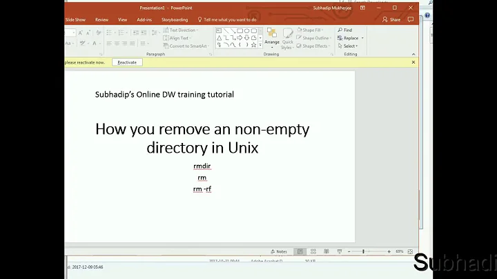 How to delete or remove non empty directory in Unix