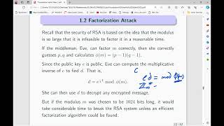Lecture 10 - Cryptanalysis Of RSA