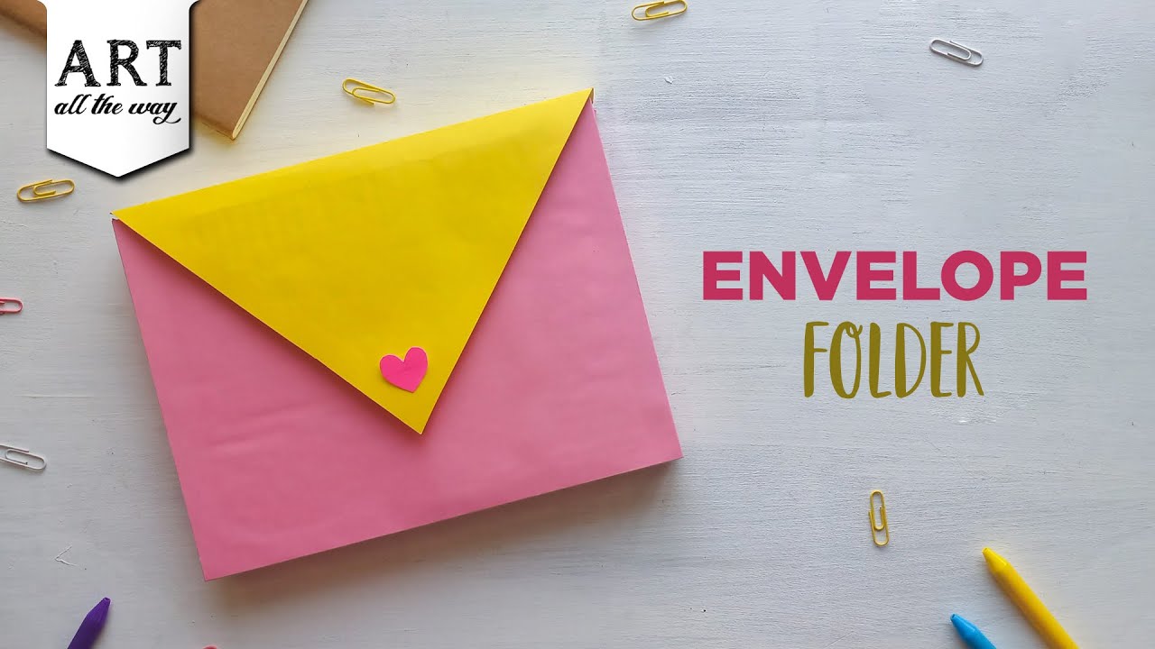 DIY Envelope Folder, File Folder Making, Paper Craft Ideas, Handmade, Organizer