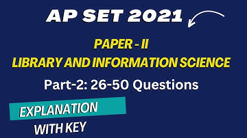 AP SET 2021 LIS Paper Part-2 I Library and Information Science I Seshu Creations