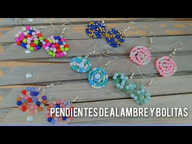 DIY pendientes de alambre y bolitas muy fáciles de hacer 