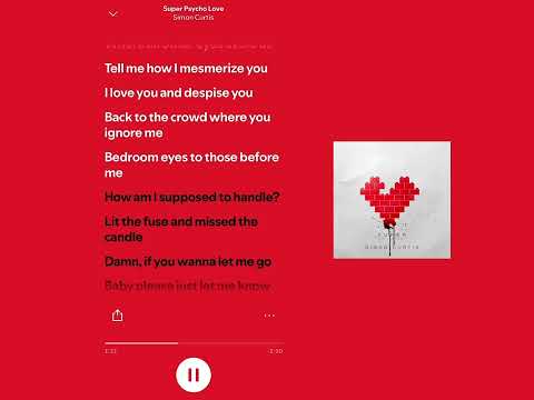 SIMON CURTIS - SUPER PSYCHO LOVE - PAROLES 