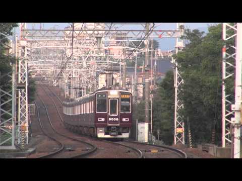 【阪急電鉄】8000系8008F%快速急行梅田行@御影〜岡本('13/08)