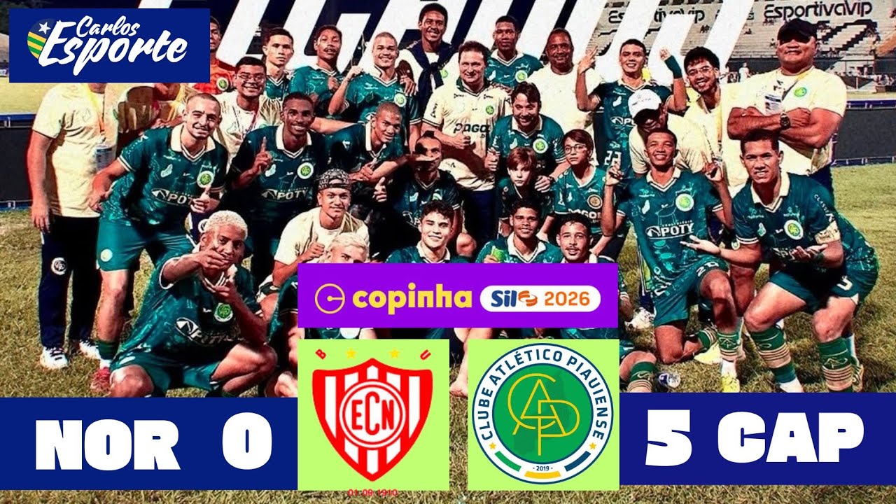Noroeste x Atlético-PI. Copinha 2026, gols e melhores momentos da goleada do CAP