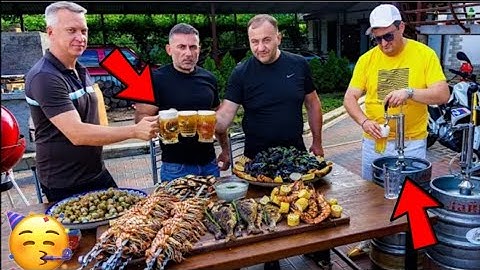 120 ЛИТРОВ ПИВА  ШАШЛЫК ИЗ КРЕВЕТОК  ГОТОВИМ МОРЕПРОДУКТЫ