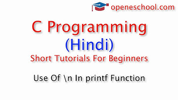 C Programming In Hindi - Use Of \n In printf