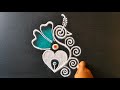 daily use rangoli || rangoli || rangoli design || rangoli kolam || muggulu || freehand rangoli