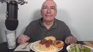 ASMR Eating Spaghetti Dinner Night