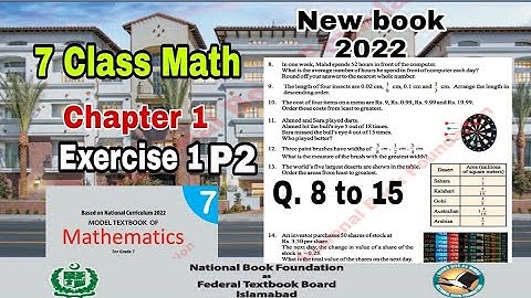 Class 7 Math Chapter 1 Exercise 1.1 |  Q. 8 to 15 math 7 class chapter 1 exercise 1 | ilmi darasgah