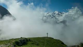 Elevated Meditation: Mystical Mountains and Floating Clouds