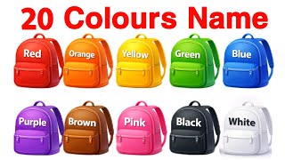 20 Colours Name English and Hindi | Preschool Color Learning 🎨👶 JOJO WALA COLOUR