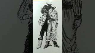 Speed Drawing Stickman Vegeta and Goku #shorts  #arts #viral