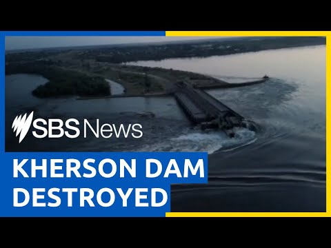 Major dam 'blown up' in Russian-controlled Kherson region in Southern Ukraine | SBS News