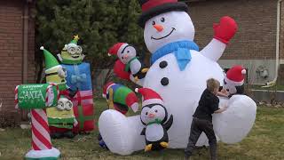 Unboxing New Baby Christmas Inflatables for Cute Yard Display ! Weiner Dog, Mailbox, and Cactus!