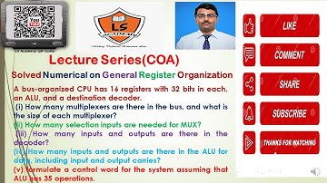 AKTU EXAM | COA KCS302| Numerical on General register organization in COA| COA Lecture series