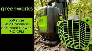 Greenworks X-Range 60v Brushless Backpack Blower 710 CFM review